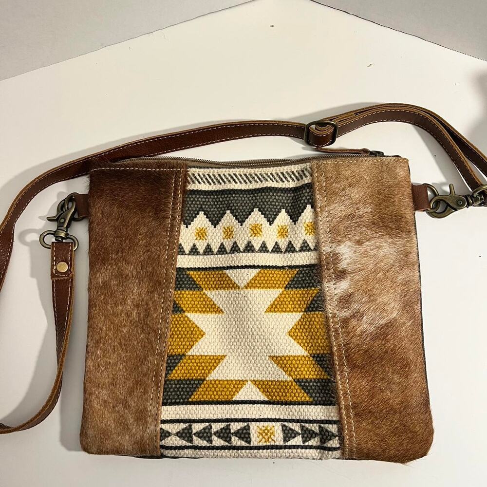 Myra brown and tan crossbody